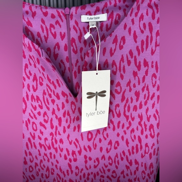 Womens Tyler Böe NWT Pink Polyester Rayon Spandex Midi Pencil Peplum Dress Small - Picture 3 of 4